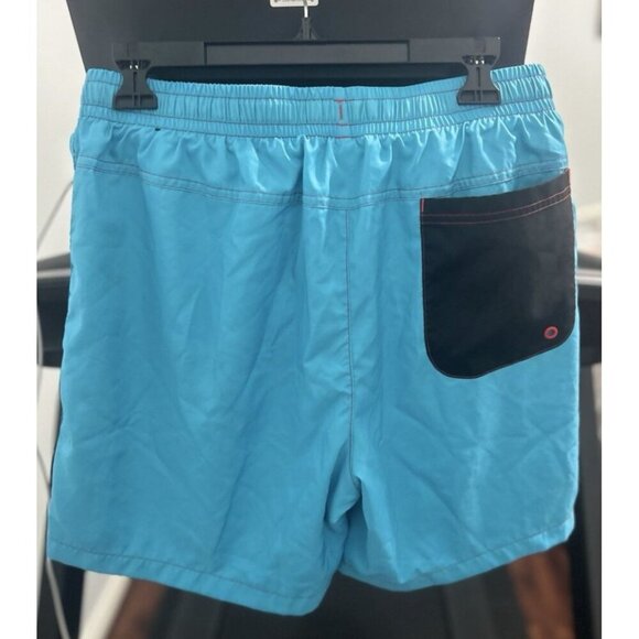 Nike Logo Embroidered  Teal & Dark Orange Woven Sports Shorts Size Medium - Picture 5 of 11